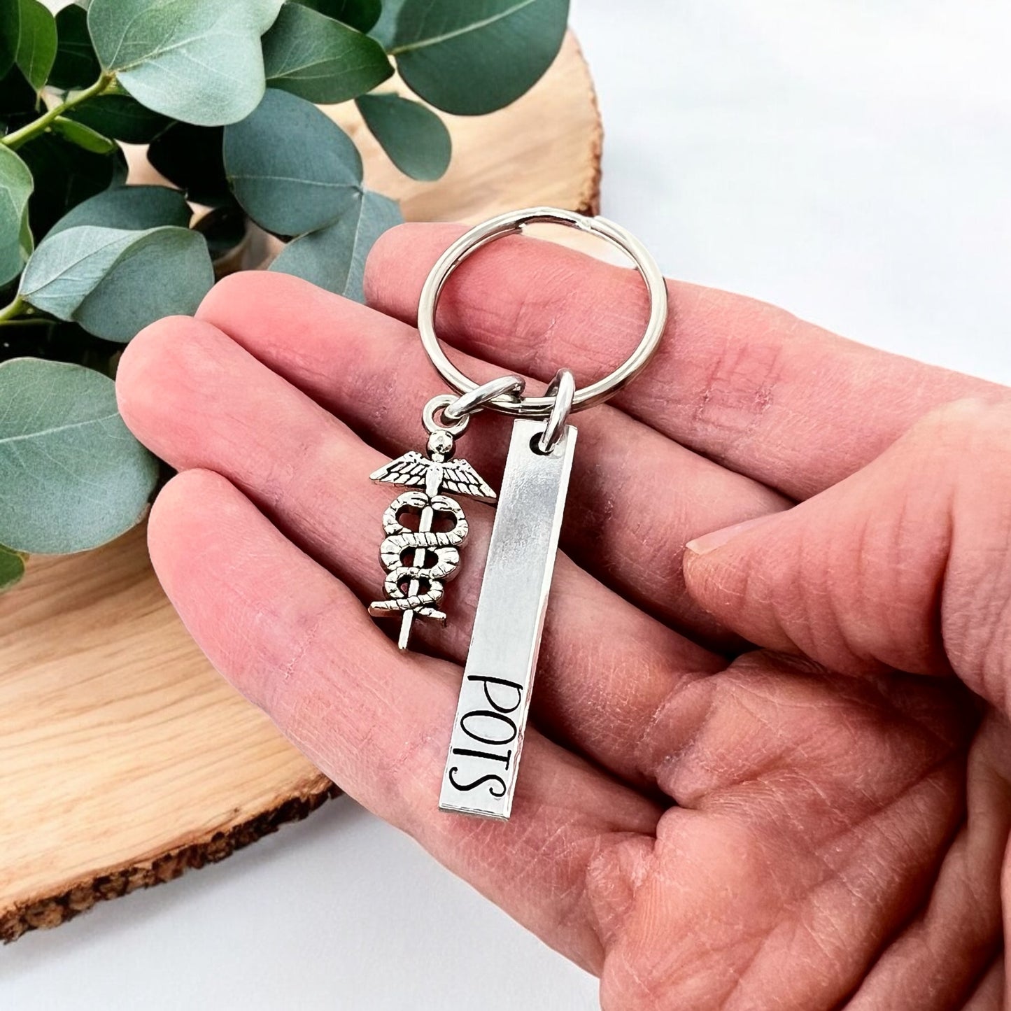 POTS Keychain with Caduceus Charm