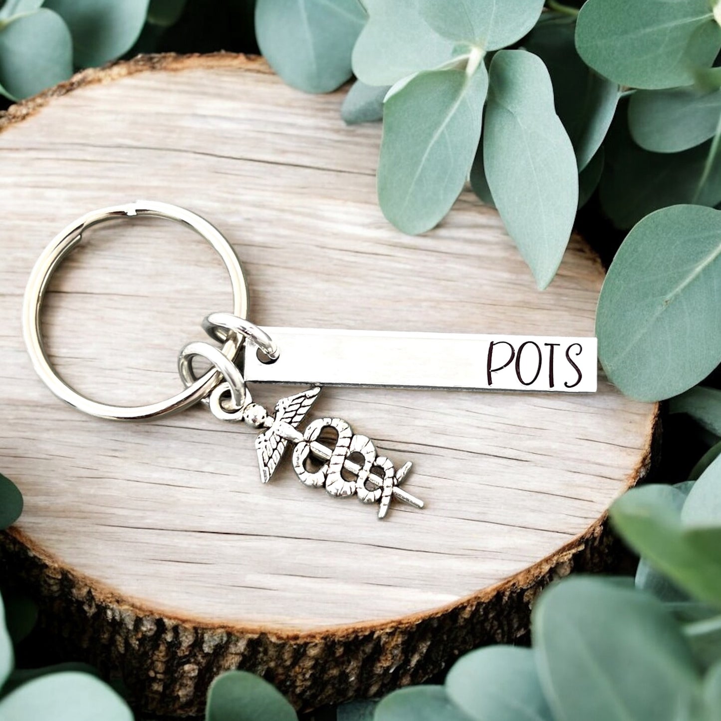 POTS Keychain with Caduceus Charm
