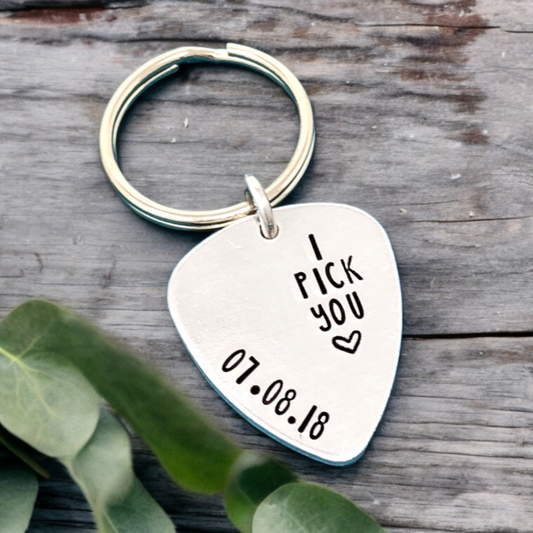 I Pick You Guitar Pick Keychain