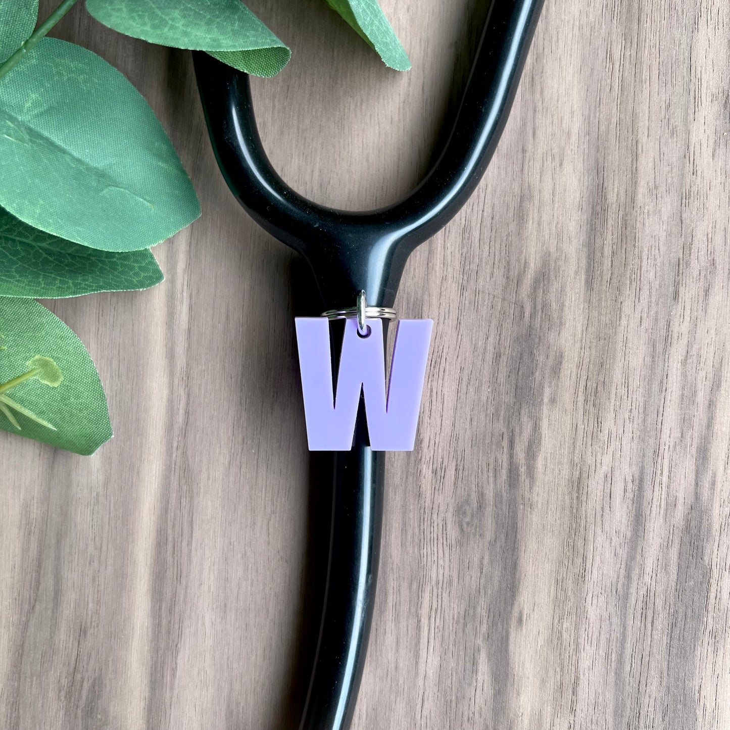 Initial Acrylic Stethoscope Charm