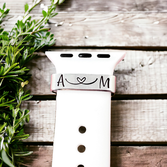 Initials Linked Heart Watch Charm