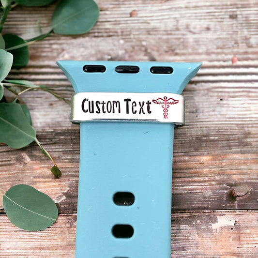 Medical RED Caduceus Watch Charm