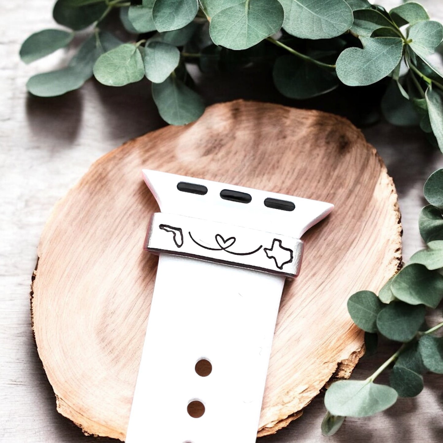 States Linked Heart Watch Charm