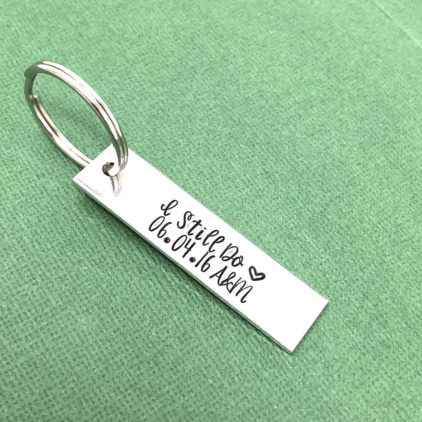 I Still Do Date Initials Keychain