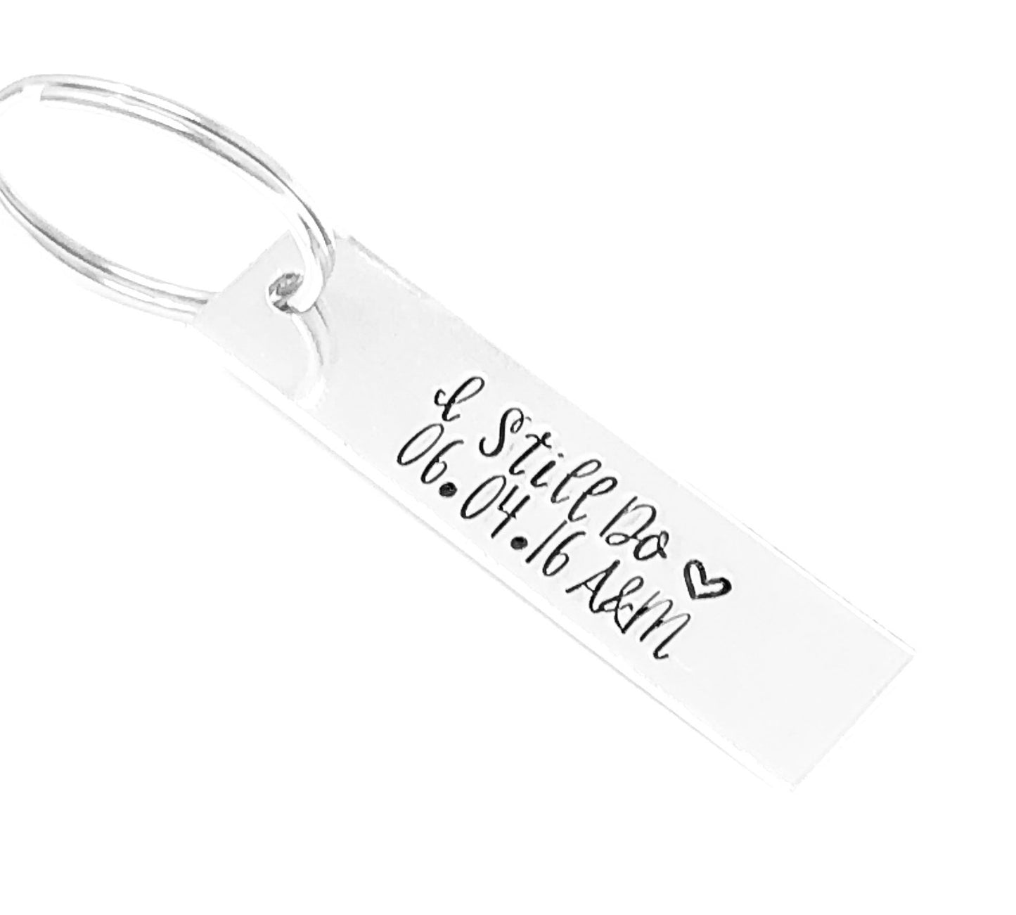 I Still Do Date Initials Keychain