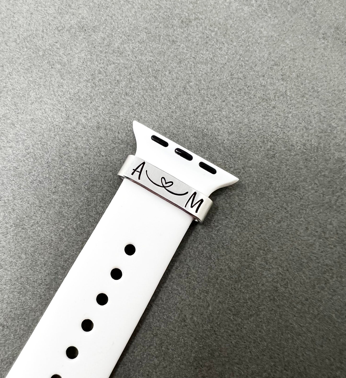 Initials Linked Heart Watch Charm