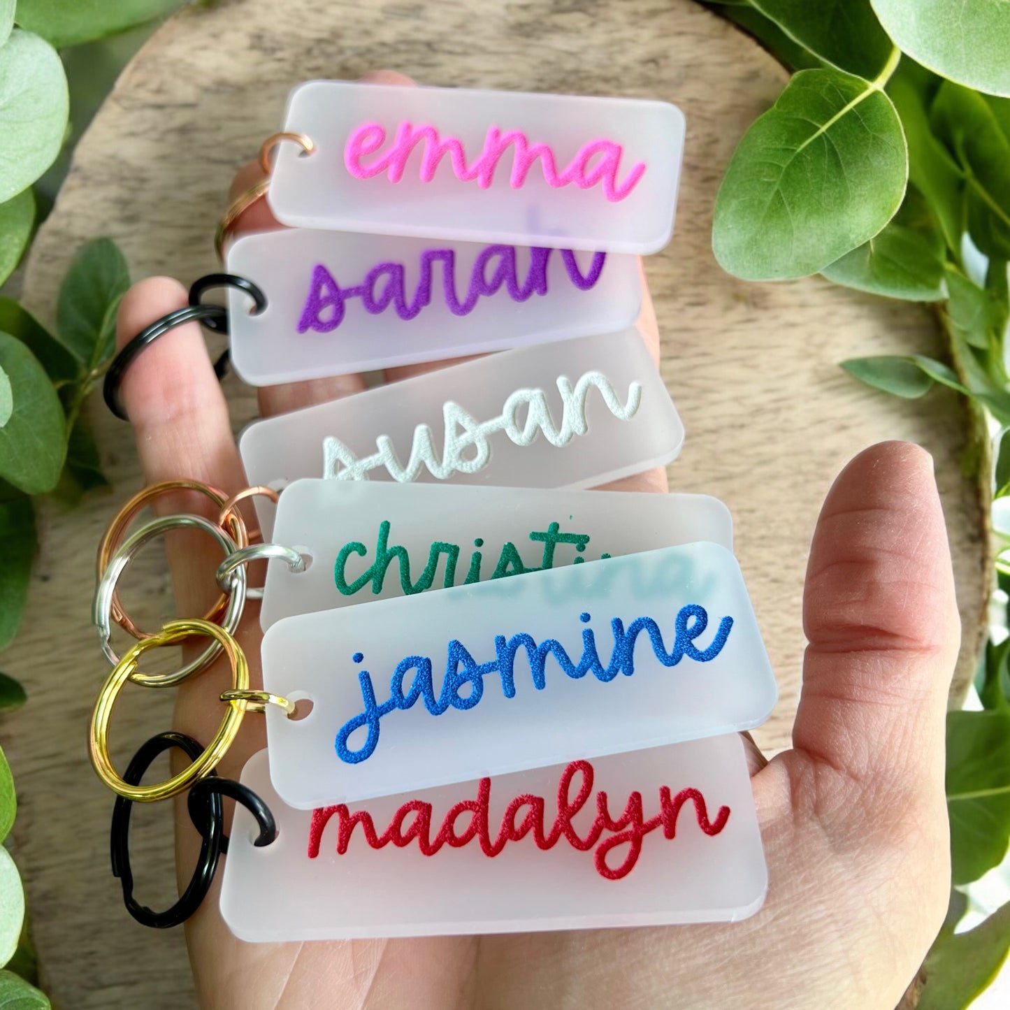 Custom Color Name Acrylic Keychain