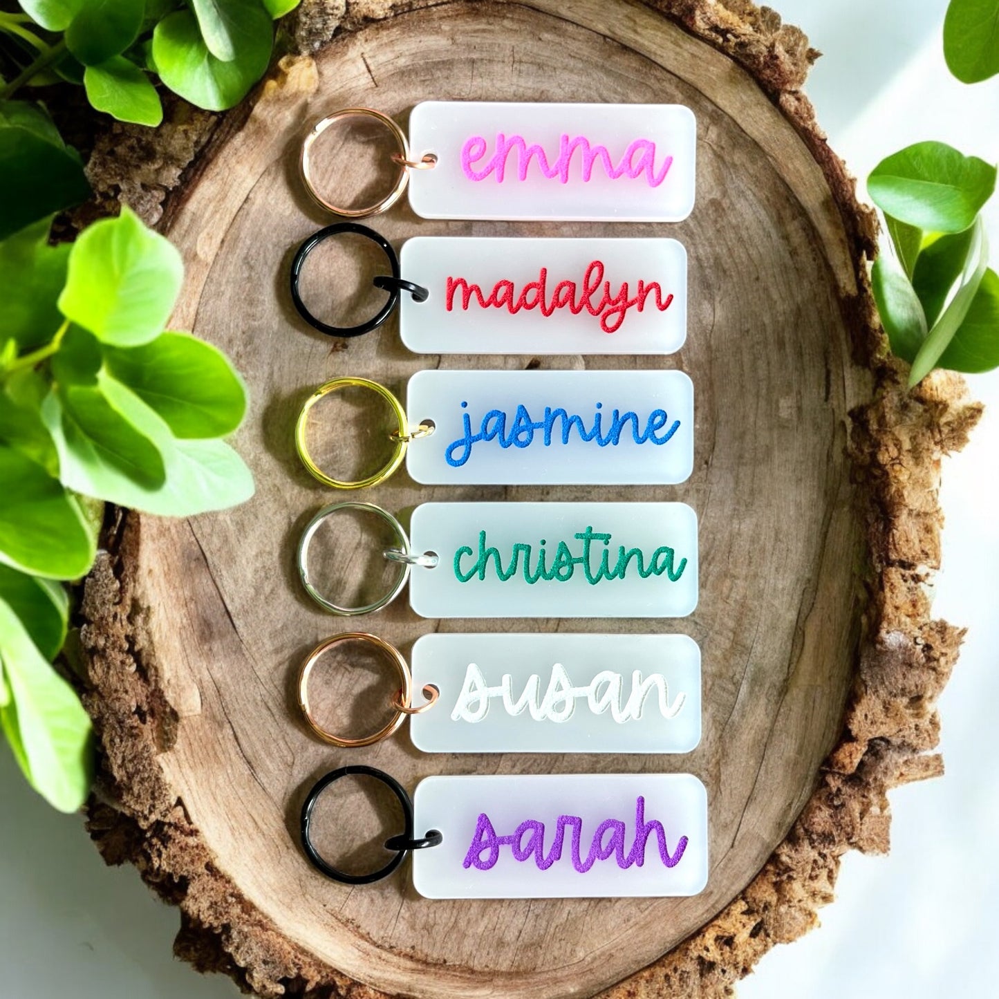 Custom Color Name Acrylic Keychain