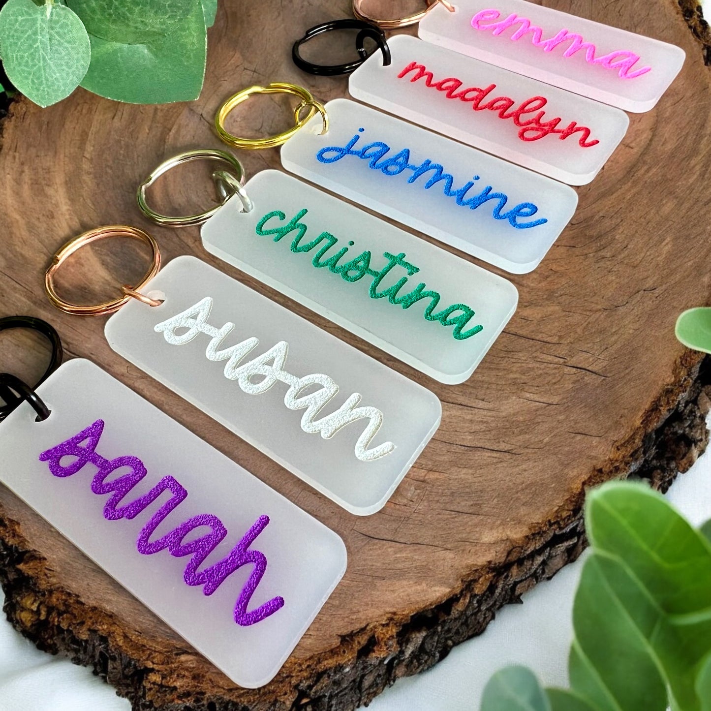 Custom Color Name Acrylic Keychain