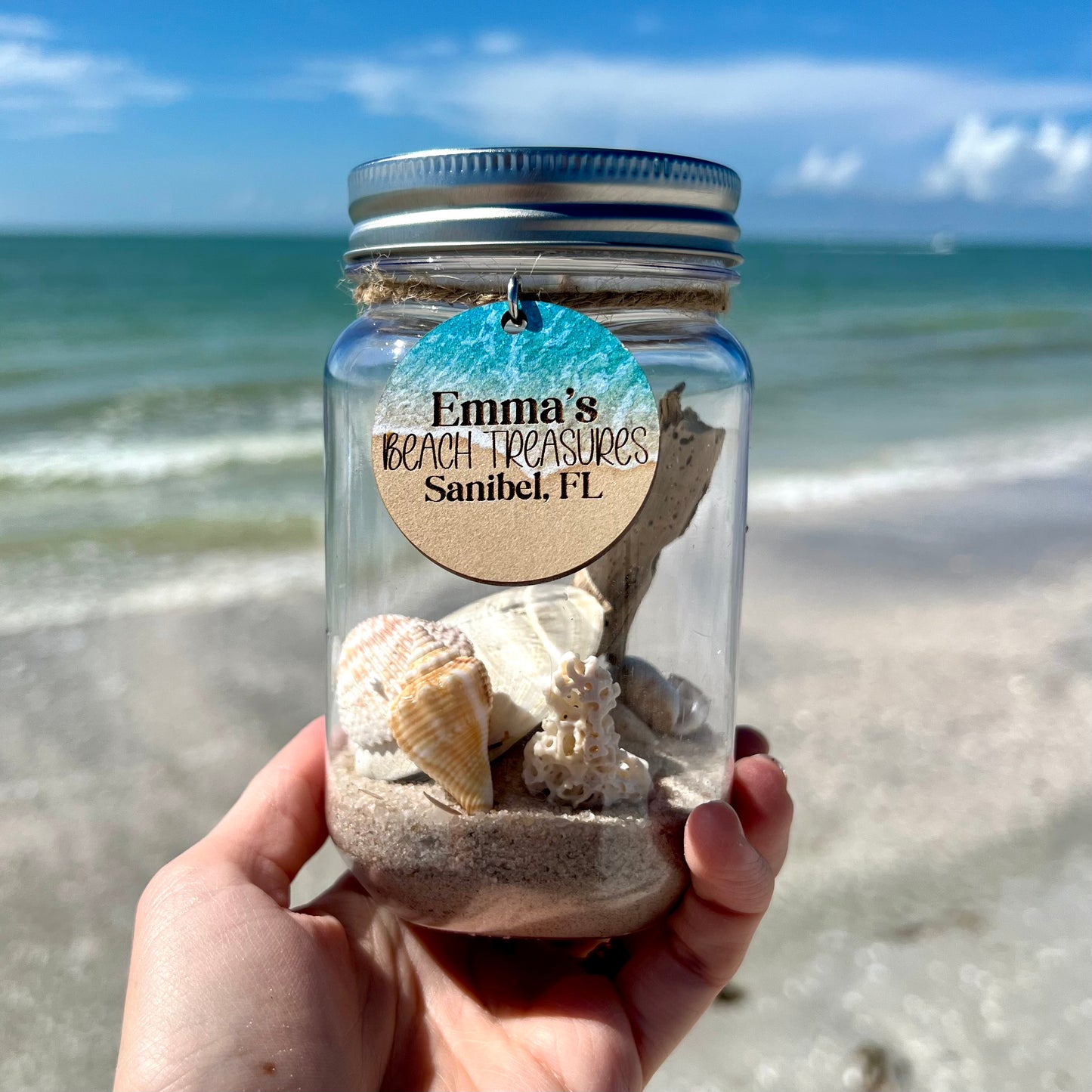 Beach Treasures Seashell Jar