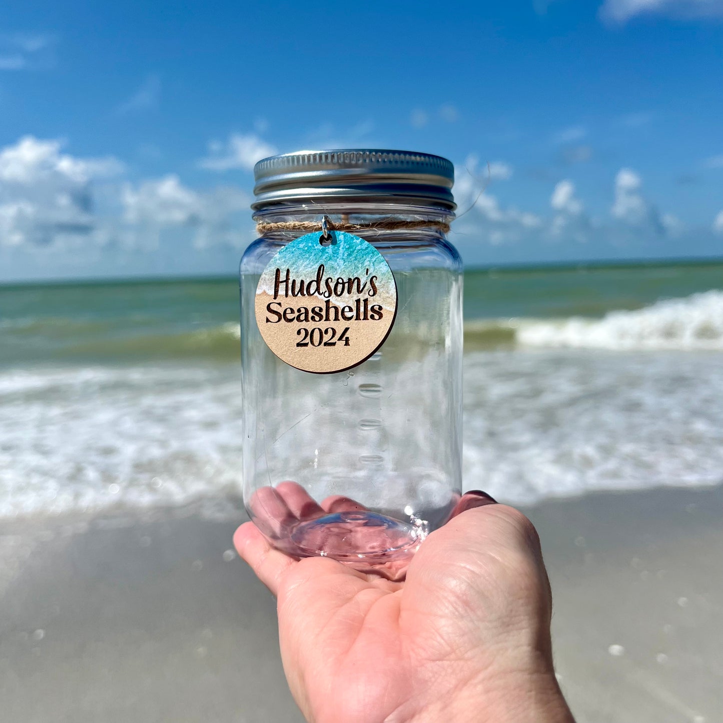 Personalized Name and Year Seashell Jar