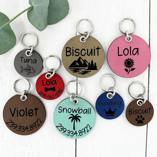 Leather Pet Name Tag