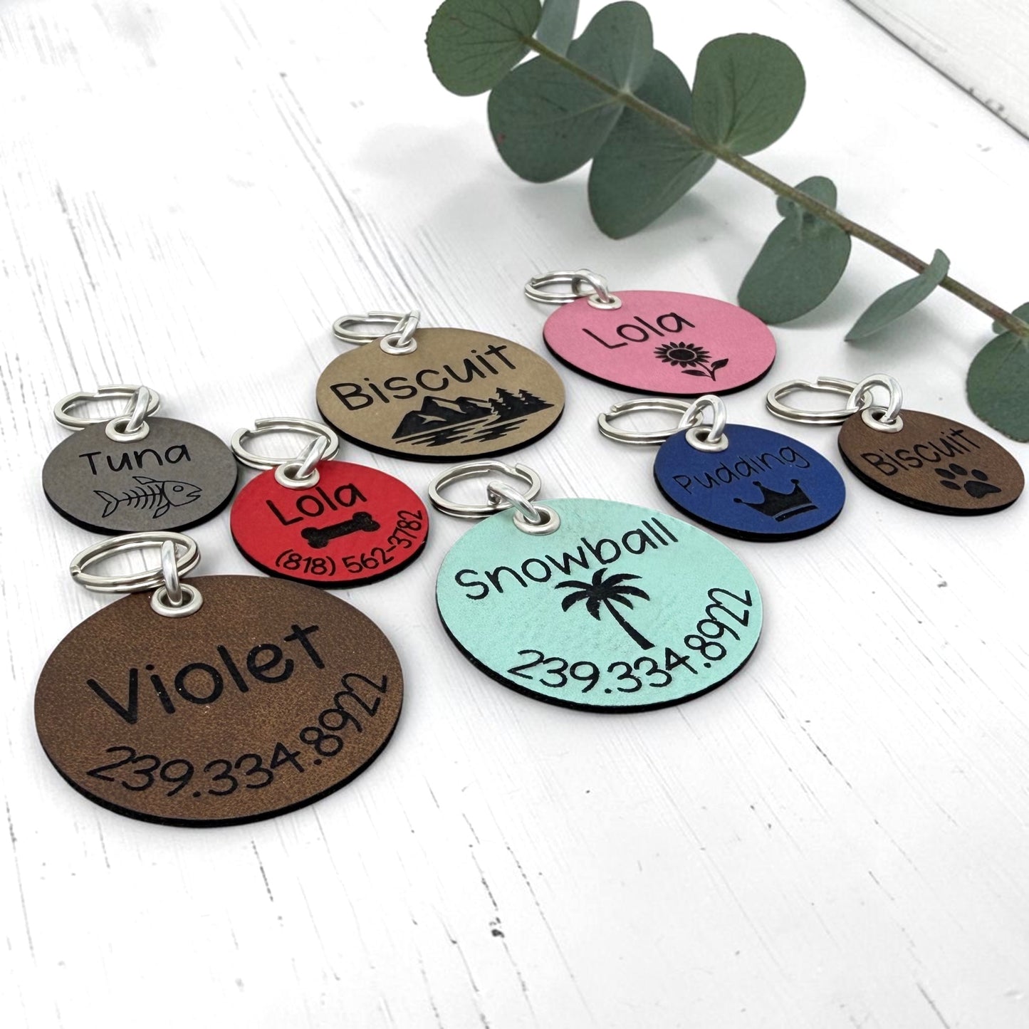 Leather Pet Name Tag
