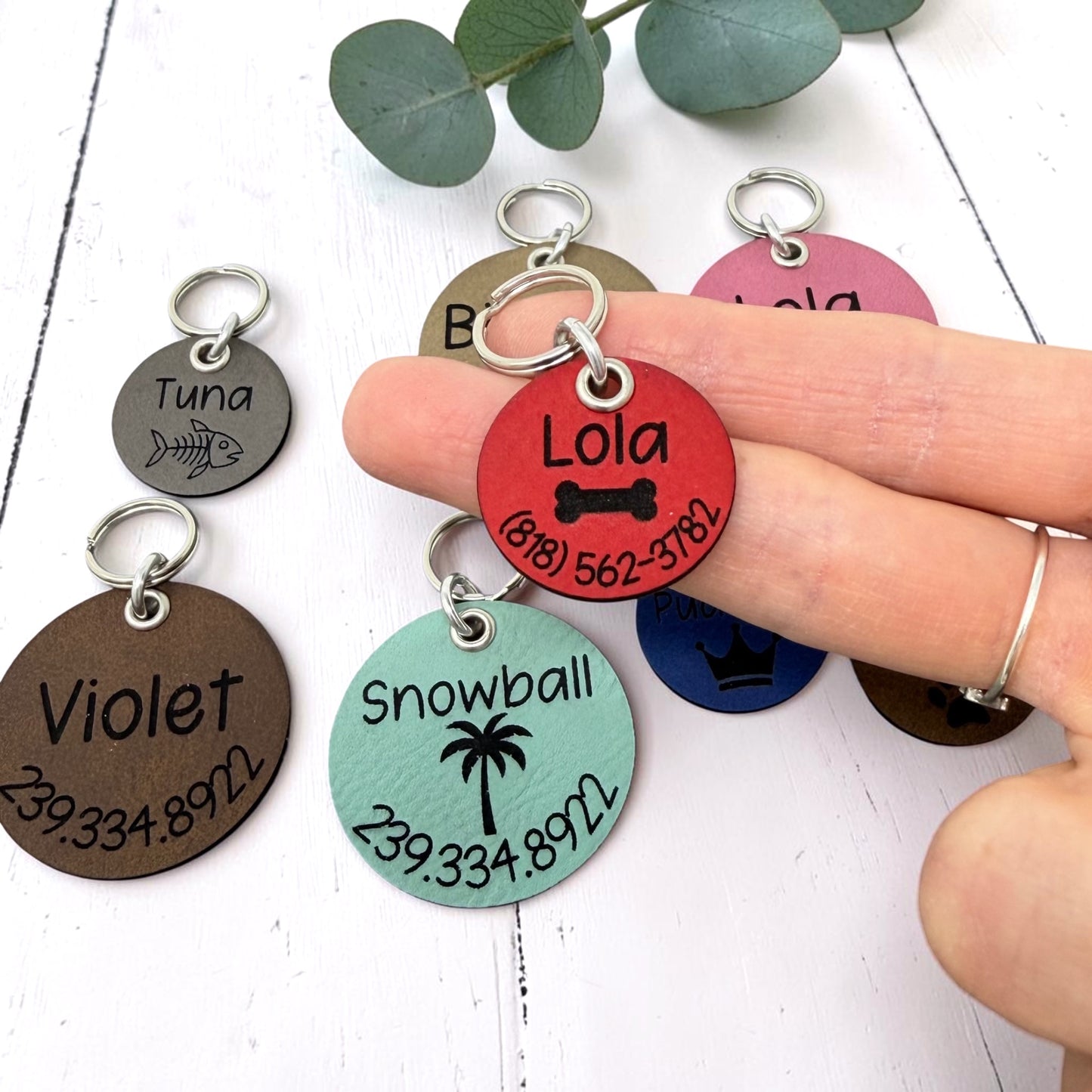 Leather Pet Name Tag