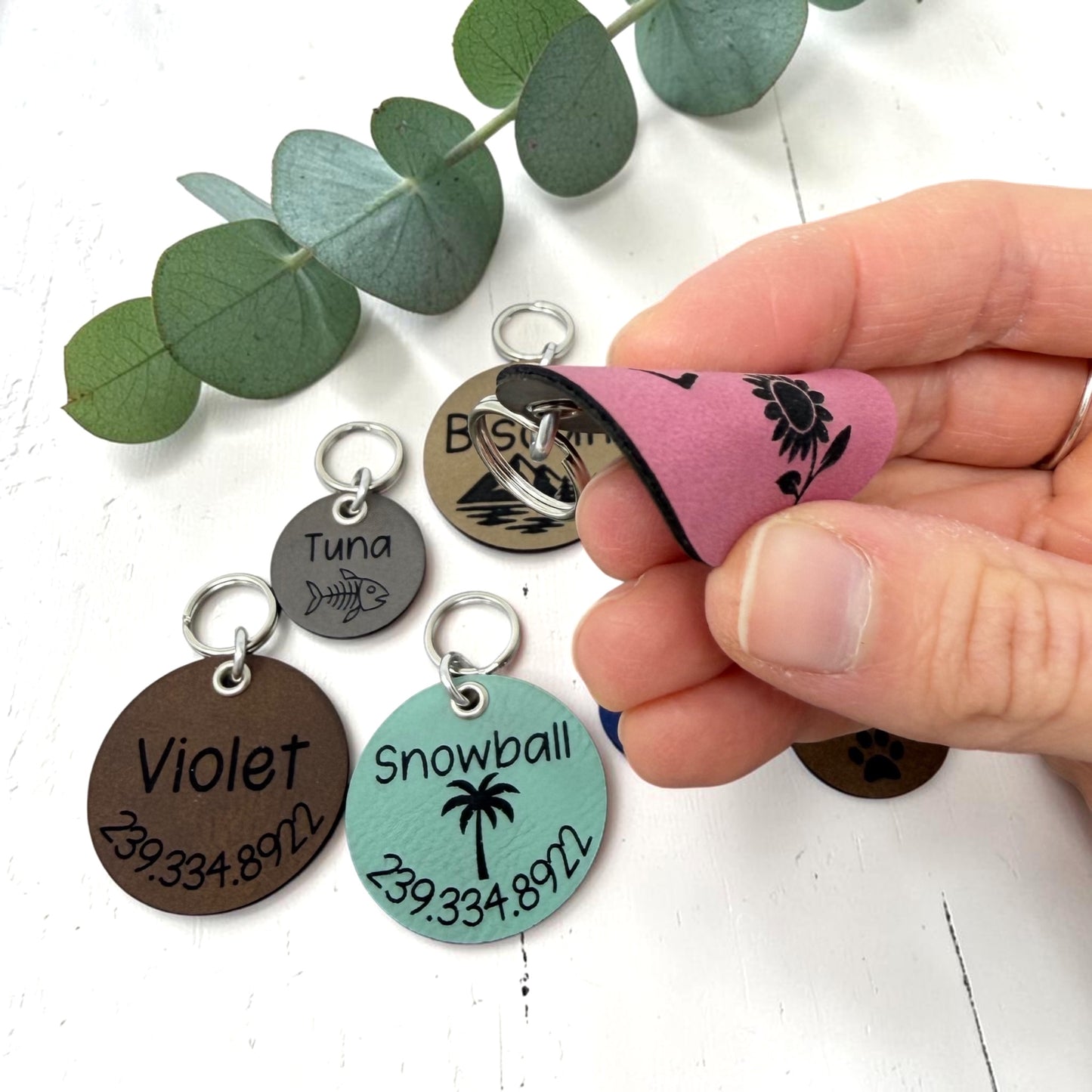 Leather Pet Name Tag