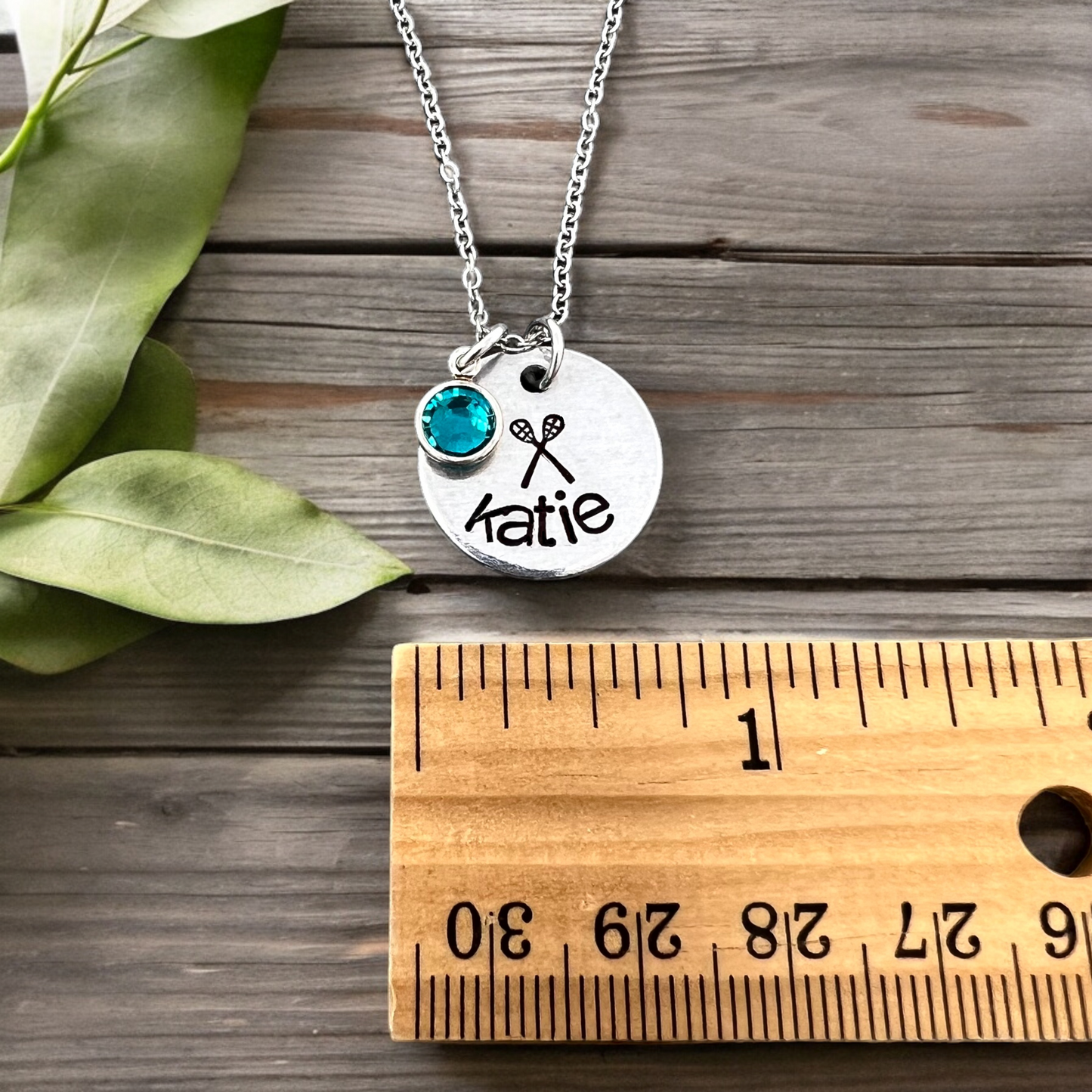 Lacrosse Birthstone Name Necklace