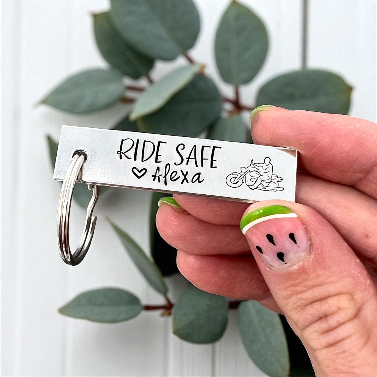 Ride Safe Motorcycle Keychain