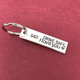 Drive Safe Initials Keychain